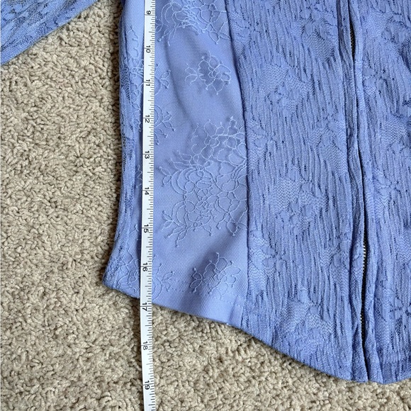 forever 21 purple lavender lace zip up corset long sleeve top - Picture 12 of 12